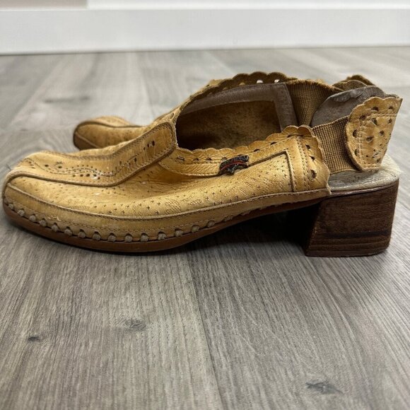 Pikolinos  Sling Back Heeled Perforated Leather Shoe EU 38 US 7 - Picture 4 of 12